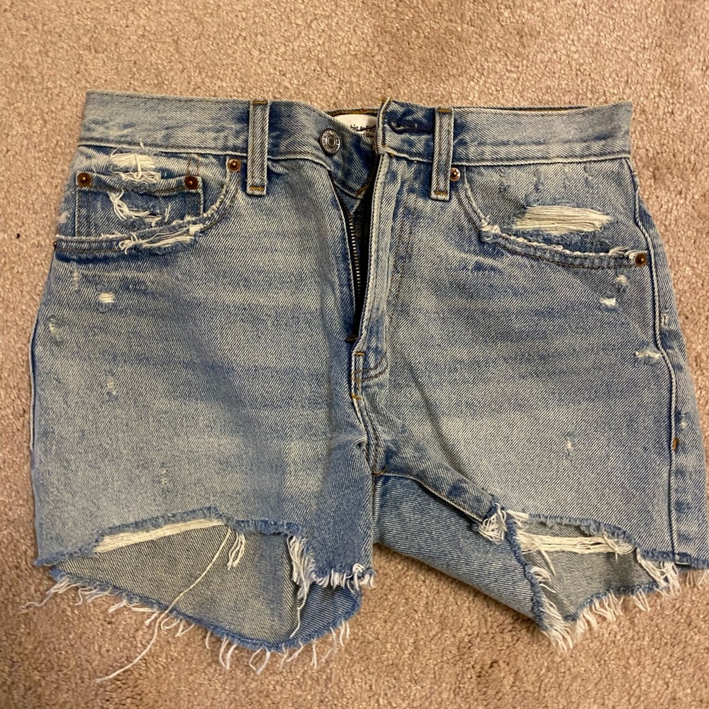 Abercrombie high rise boyfriend jean shorts, like new